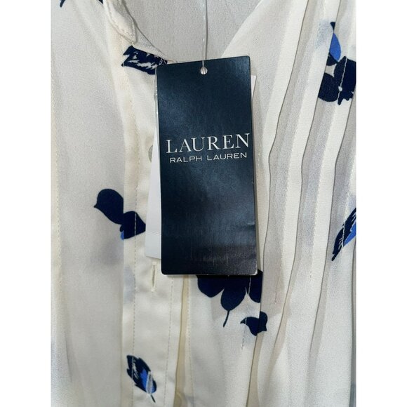 NWT Ralph Lauren Ladies Floral Georgette BlouseLauren Petite Size S/P - Picture 7 of 9